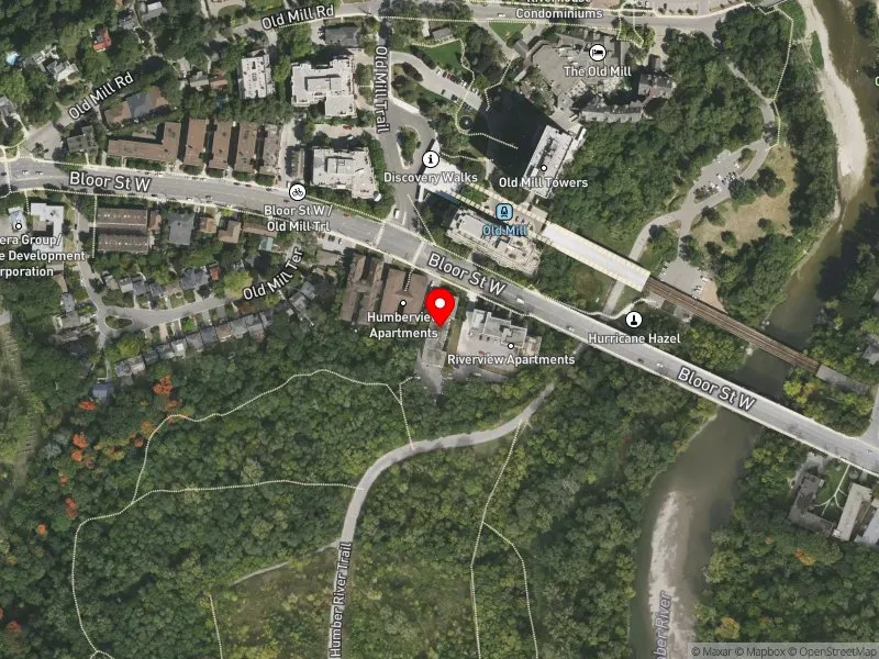 RentSafeTO apartment evaluation satellite view of 2649 BLOOR ST W in Etobicoke-Lakeshore, Toronto