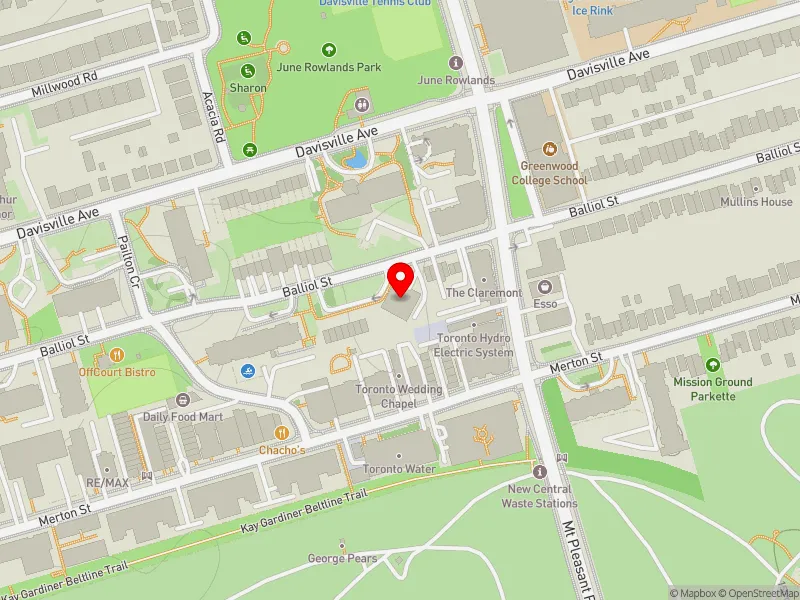 RentSafeTO apartment evaluation map view of 265 BALLIOL ST in Toronto-St. Paul's, Toronto