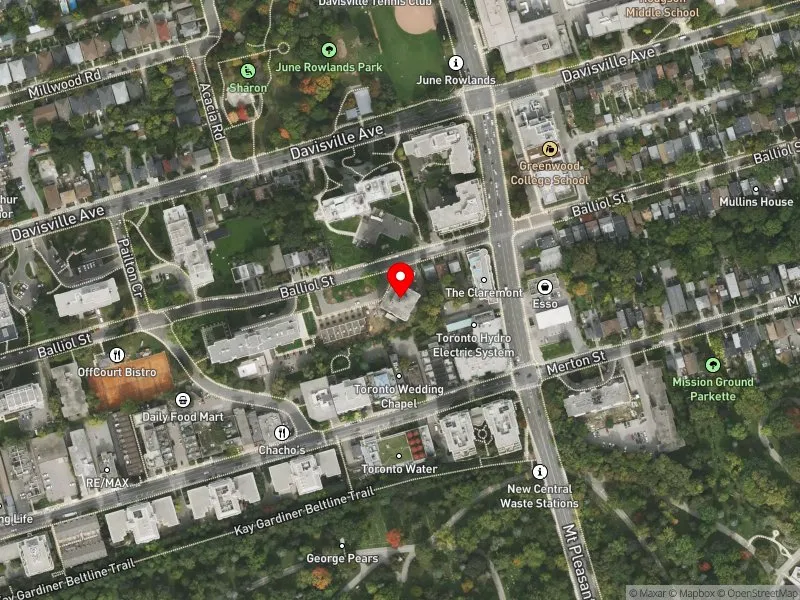 RentSafeTO apartment evaluation satellite view of 265 BALLIOL ST in Toronto-St. Paul's, Toronto