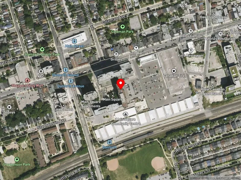 RentSafeTO apartment evaluation satellite view of 265 MAIN ST in Beaches-East York, Toronto