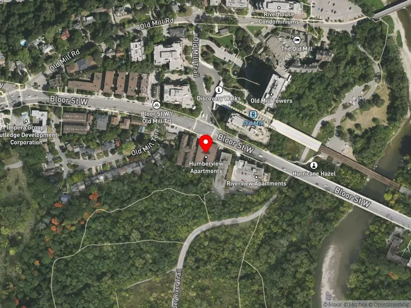 RentSafeTO apartment evaluation satellite view of 2651 BLOOR ST W in Etobicoke-Lakeshore, Toronto