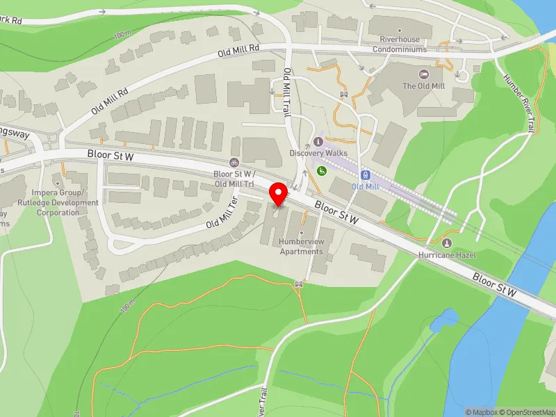 RentSafeTO apartment evaluation map view of 2655 BLOOR ST W in Etobicoke-Lakeshore, Toronto