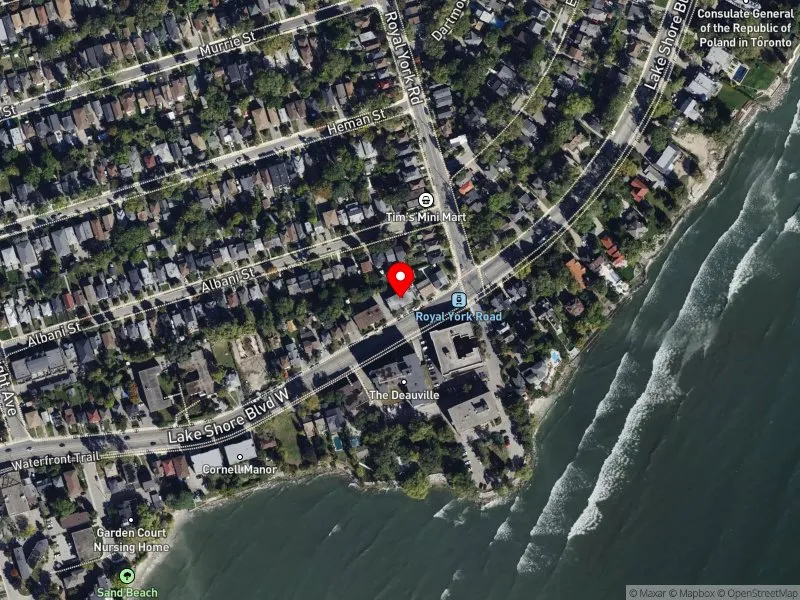 RentSafeTO apartment evaluation satellite view of 2660 LAKE SHORE BLVD W in Etobicoke-Lakeshore, Toronto