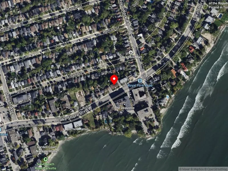 RentSafeTO apartment evaluation satellite view of 2666 LAKE SHORE BLVD W in Etobicoke-Lakeshore, Toronto