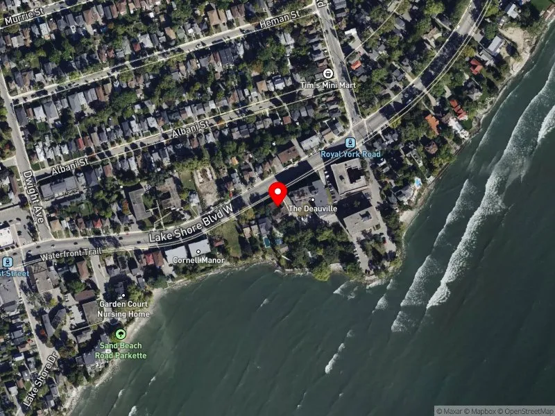 RentSafeTO apartment evaluation satellite view of 2667 LAKE SHORE BLVD W in Etobicoke-Lakeshore, Toronto