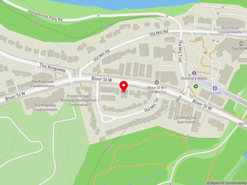 RentSafeTO apartment evaluation map view of 2675 BLOOR ST W in Etobicoke-Lakeshore, Toronto