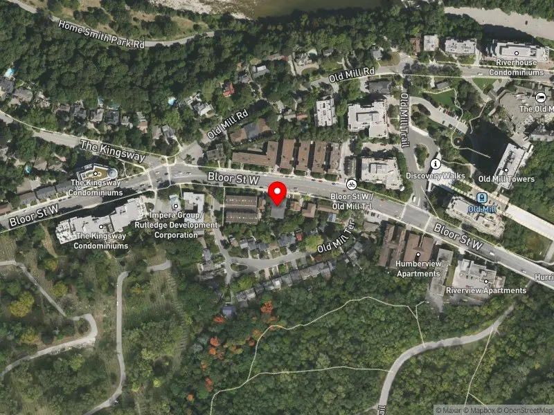 RentSafeTO apartment evaluation satellite view of 2675 BLOOR ST W in Etobicoke-Lakeshore, Toronto