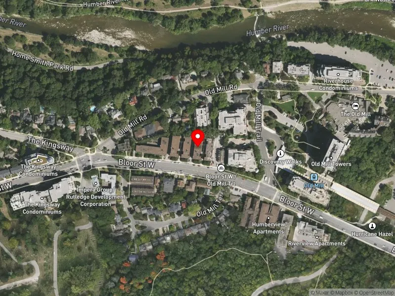 RentSafeTO apartment evaluation satellite view of 2686 BLOOR ST W in Etobicoke-Lakeshore, Toronto