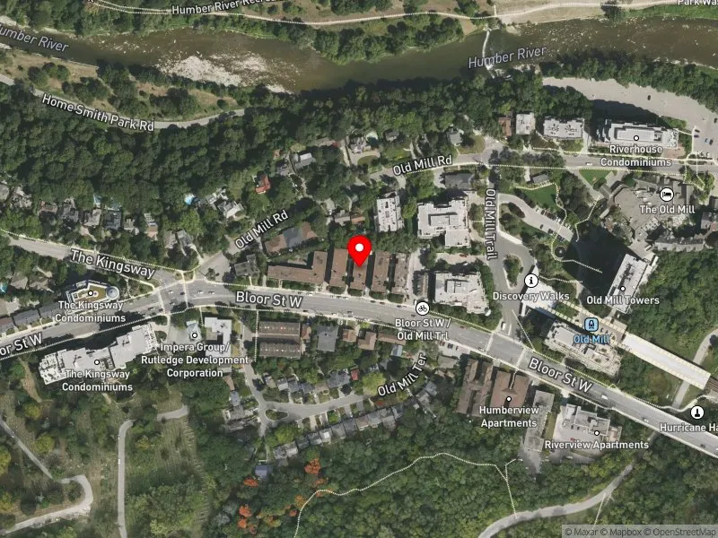 RentSafeTO apartment evaluation satellite view of 2688 BLOOR ST W in Etobicoke-Lakeshore, Toronto