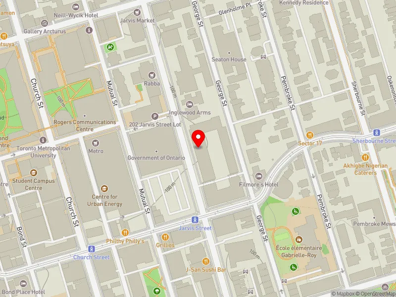RentSafeTO apartment evaluation map view of 269 JARVIS ST in Toronto Centre, Toronto
