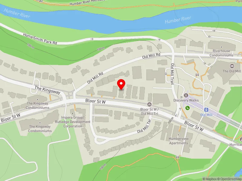 RentSafeTO apartment evaluation map view of 2690 BLOOR ST W in Etobicoke-Lakeshore, Toronto