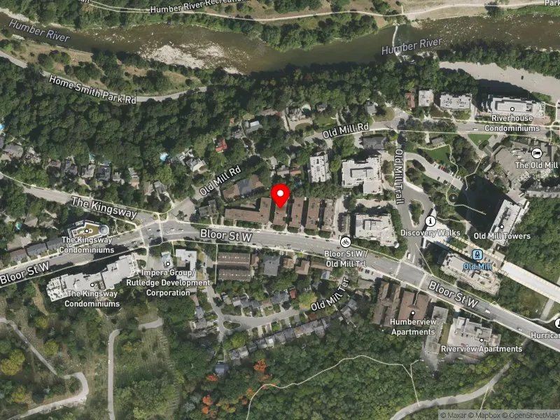 RentSafeTO apartment evaluation satellite view of 2690 BLOOR ST W in Etobicoke-Lakeshore, Toronto