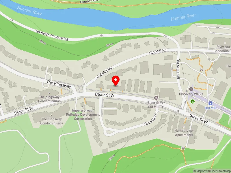 RentSafeTO apartment evaluation map view of 2692-2694 BLOOR ST W in Etobicoke-Lakeshore, Toronto