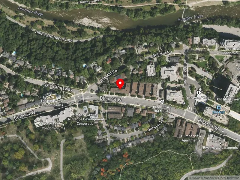 RentSafeTO apartment evaluation satellite view of 2692-2694 BLOOR ST W in Etobicoke-Lakeshore, Toronto