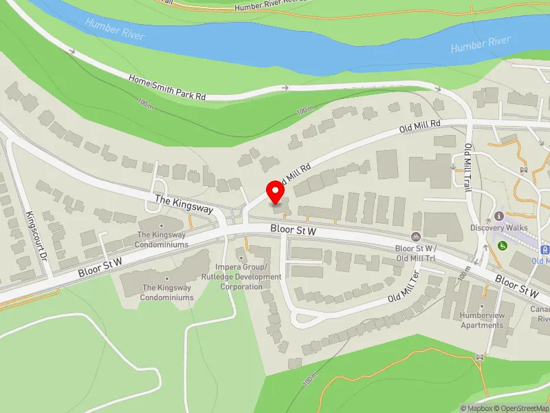 RentSafeTO apartment evaluation map view of 2696 BLOOR ST W in Etobicoke-Lakeshore, Toronto