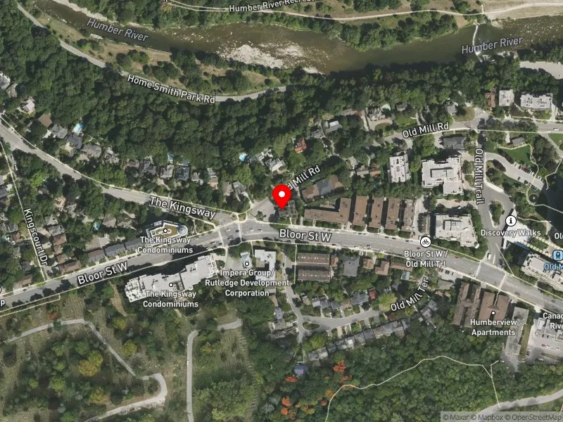 RentSafeTO apartment evaluation satellite view of 2696 BLOOR ST W in Etobicoke-Lakeshore, Toronto