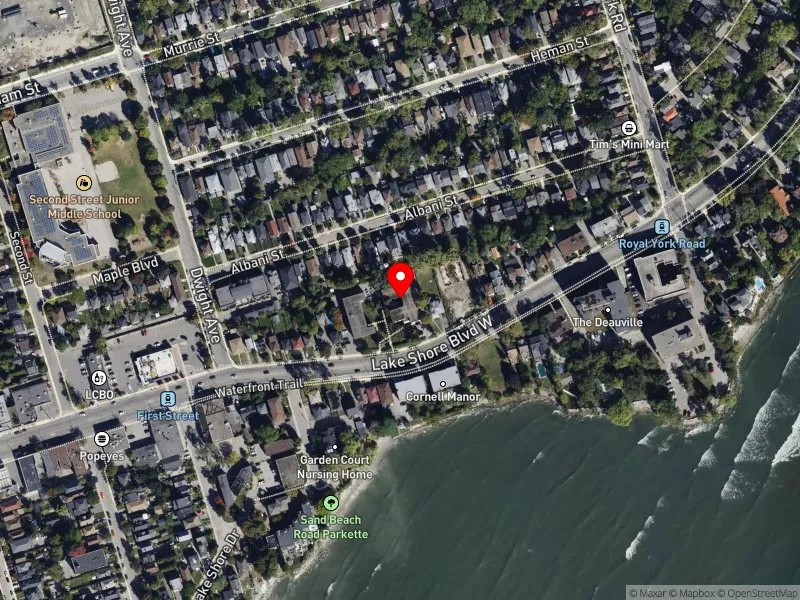 RentSafeTO apartment evaluation satellite view of 2696 LAKE SHORE BLVD W in Etobicoke-Lakeshore, Toronto