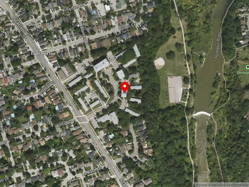 RentSafeTO apartment evaluation satellite view of 27 SCARLETTWOOD CRT in Etobicoke Centre, Toronto