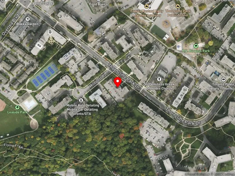 RentSafeTO apartment evaluation satellite view of 27 THORNCLIFFE PARK DR in Don Valley West, Toronto