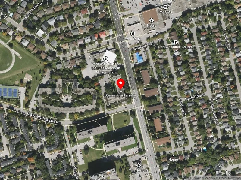 RentSafeTO apartment evaluation satellite view of 270 CASSANDRA BLVD in Don Valley East, Toronto