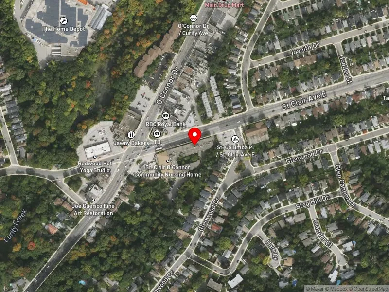 RentSafeTO apartment evaluation satellite view of 2701-2703 ST CLAIR AVE E in Beaches-East York, Toronto