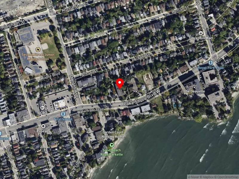 RentSafeTO apartment evaluation satellite view of 2704 LAKE SHORE BLVD W in Etobicoke-Lakeshore, Toronto