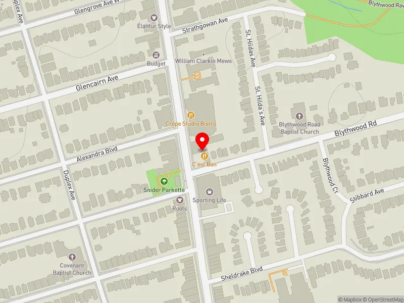 RentSafeTO apartment evaluation map view of 2707 YONGE ST in Don Valley West, Toronto
