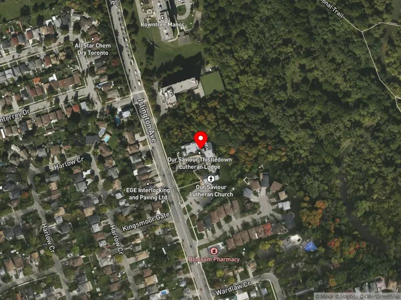 RentSafeTO apartment evaluation satellite view of 2715 ISLINGTON AVE in Etobicoke North, Toronto