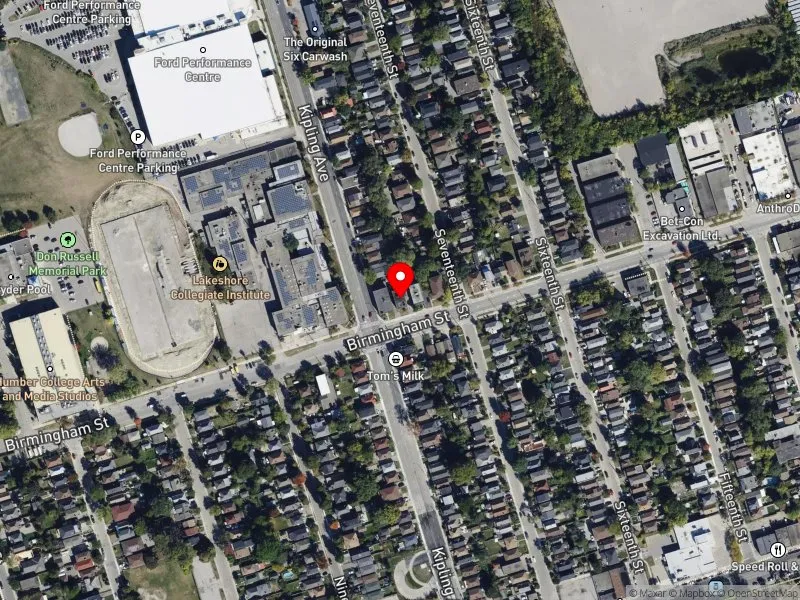 RentSafeTO apartment evaluation satellite view of 272 BIRMINGHAM ST in Etobicoke-Lakeshore, Toronto