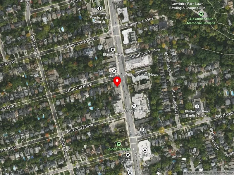 RentSafeTO apartment evaluation satellite view of 2730 YONGE ST in Eglinton-Lawrence, Toronto