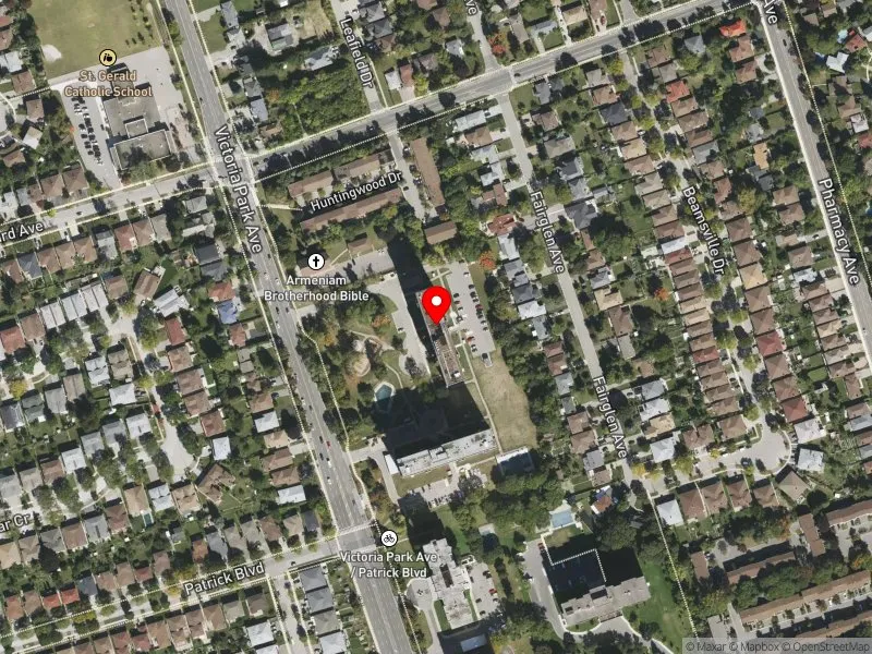 RentSafeTO apartment evaluation satellite view of 2743 VICTORIA PARK AVE in Scarborough-Agincourt, Toronto