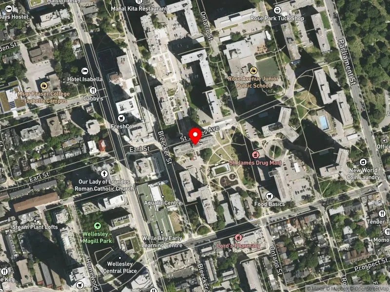 RentSafeTO apartment evaluation satellite view of 275 BLEECKER ST in Toronto Centre, Toronto