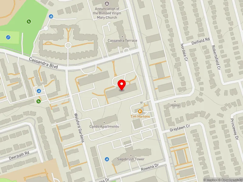 RentSafeTO apartment evaluation map view of 275 CASSANDRA BLVD in Don Valley East, Toronto