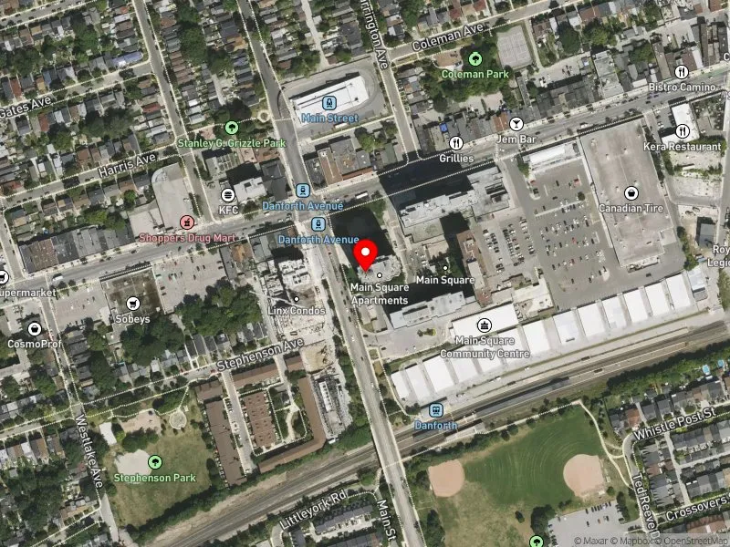 RentSafeTO apartment evaluation satellite view of 275 MAIN ST in Beaches-East York, Toronto