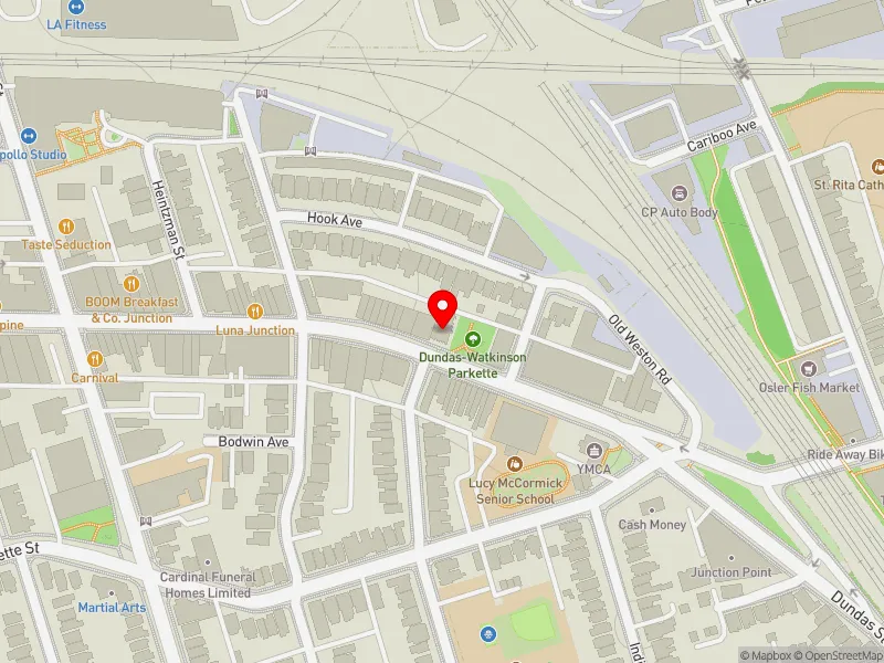 RentSafeTO apartment evaluation map view of 2750 DUNDAS ST W in Parkdale-High Park, Toronto