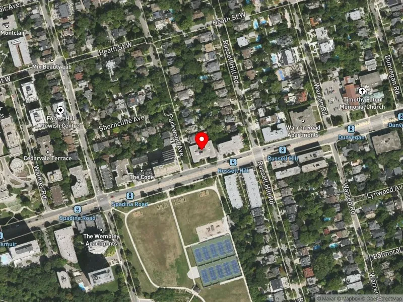 RentSafeTO apartment evaluation satellite view of 276 ST CLAIR AVE W in Toronto-St. Paul's, Toronto