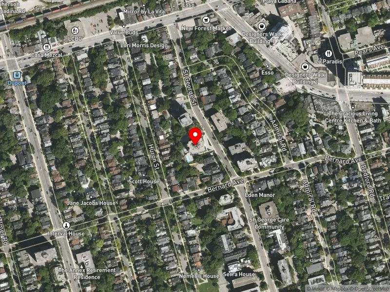 RentSafeTO apartment evaluation satellite view of 276 ST GEORGE ST in University-Rosedale, Toronto