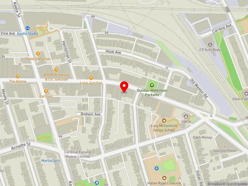 RentSafeTO apartment evaluation map view of 2767 DUNDAS ST W in Parkdale-High Park, Toronto