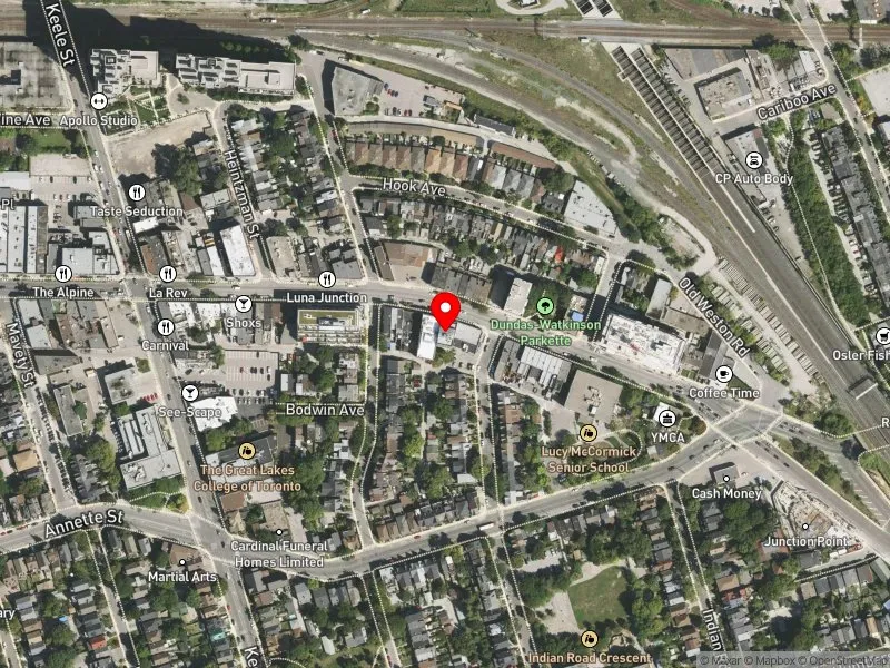 RentSafeTO apartment evaluation satellite view of 2767 DUNDAS ST W in Parkdale-High Park, Toronto