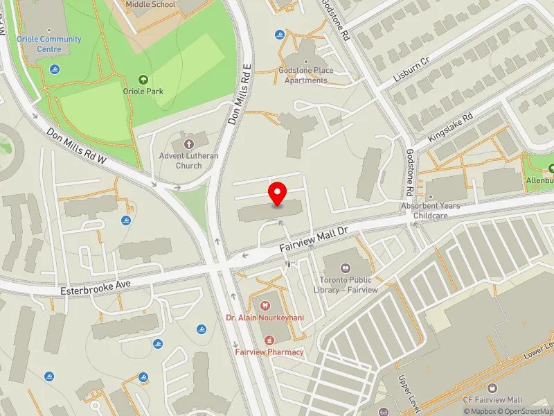 RentSafeTO apartment evaluation map view of 2775 DON MILLS RD in Don Valley North, Toronto