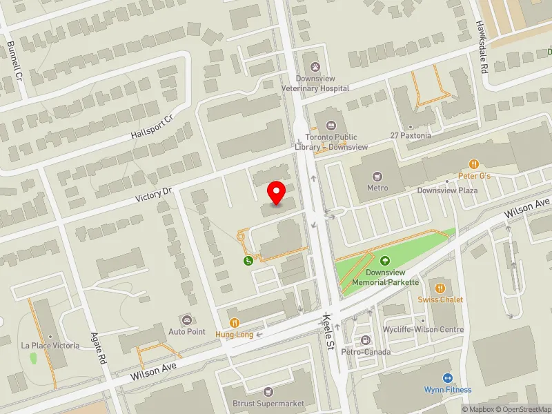 RentSafeTO apartment evaluation map view of 2782 KEELE ST in York Centre, Toronto