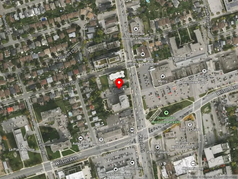 RentSafeTO apartment evaluation satellite view of 2782 KEELE ST in York Centre, Toronto