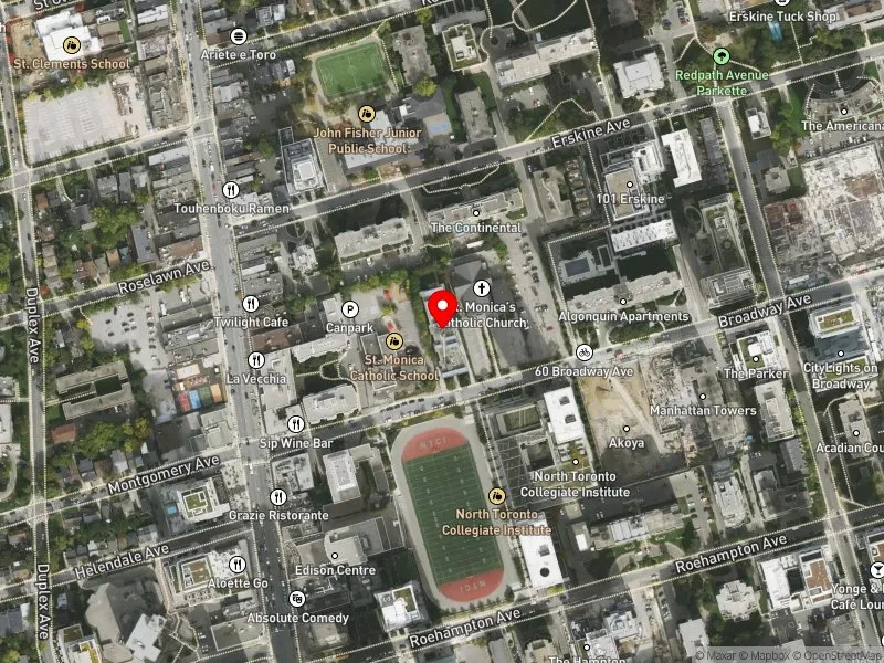 RentSafeTO apartment evaluation satellite view of 28 BROADWAY AVE in Don Valley West, Toronto