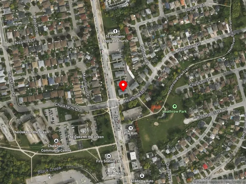 RentSafeTO apartment evaluation satellite view of 28 HEATHROW DR in York Centre, Toronto