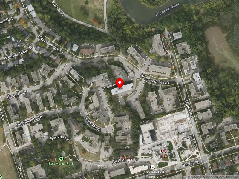 RentSafeTO apartment evaluation satellite view of 28 RIVERWOOD PKWY in Etobicoke-Lakeshore, Toronto
