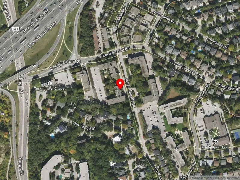 RentSafeTO apartment evaluation satellite view of 28 UPPER CANADA DR in Don Valley West, Toronto