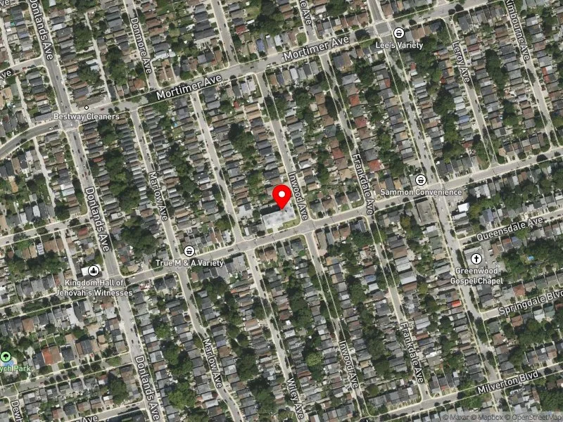 RentSafeTO apartment evaluation satellite view of 280 SAMMON AVE in Toronto-Danforth, Toronto