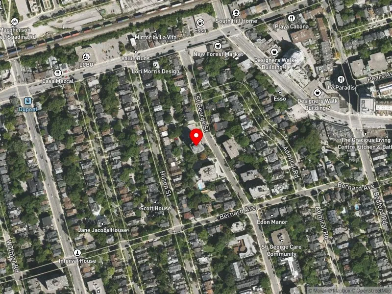 RentSafeTO apartment evaluation satellite view of 280 ST GEORGE ST in University-Rosedale, Toronto