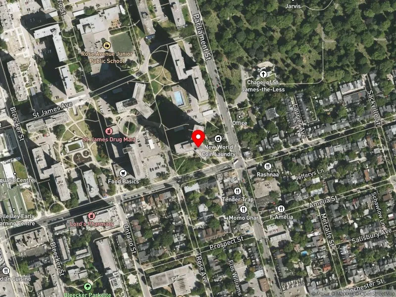 RentSafeTO apartment evaluation satellite view of 280 WELLESLEY ST E in Toronto Centre, Toronto