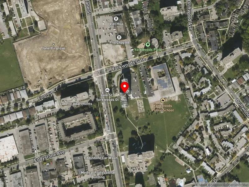 RentSafeTO apartment evaluation satellite view of 2801 JANE ST in Humber River-Black Creek, Toronto